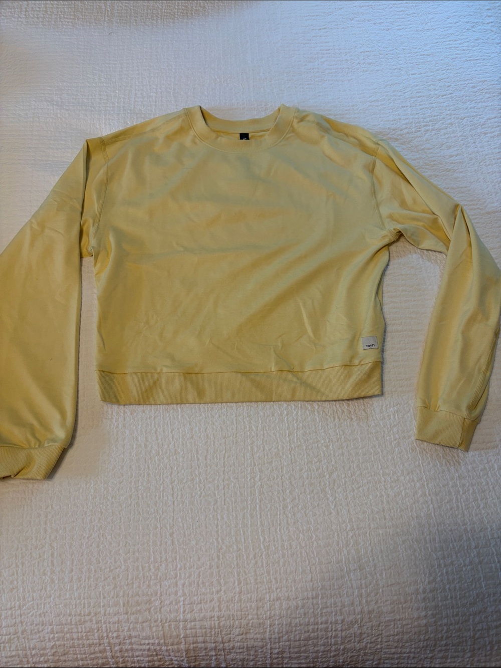 Vuori Women's Day Dream Halo Crewneck Sweatshirt in Pale Yellow